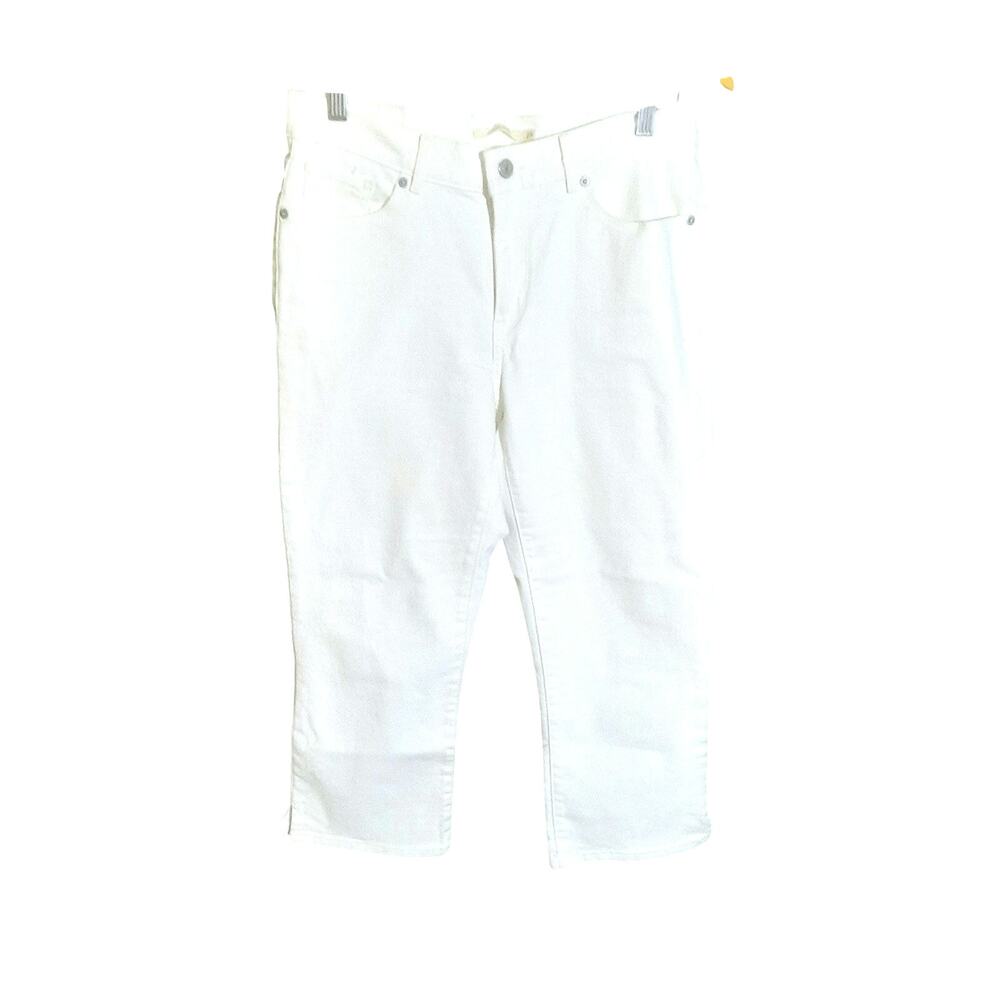 Levi's Womens White Classic 5 Pocket Zip Fly Capri Jeans Size 29